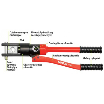 PRASKA HYDRAULICZNA, RĘCZNA DO ZACISKANIA KOŃCÓWEK 10-120MM2
