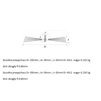 WYCIOR KOMINOWY DRUT STALOWY 250MM