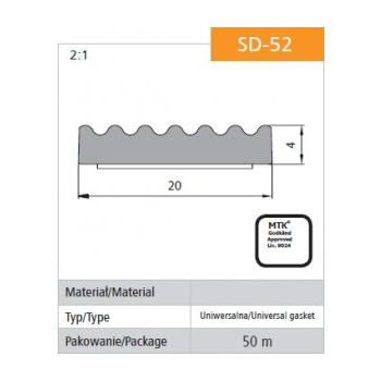 USZCZELKA SAMOPRZYLEPNA CZARNA SD-52/4-0 DGP 20*4 50M
