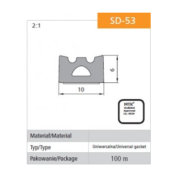 USZCZELKA SAMOPRZYLEPNA CZARNA SD-53/4-0 10*6 100M
