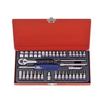 KOMPLET NASADEK 1/4 6-KĄTNE 39 SZTUK 4-13MM Z AKCESORIAMI