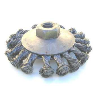 SZCZOTKA TARCZOWO-KĄTOWA DRUT STALOWY SPLATANY M-14 FI120MM