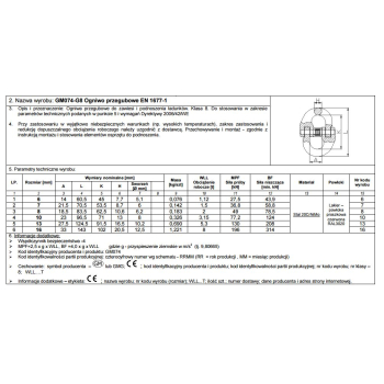 OGNIWO PRZEGUBOWE GM074-G8 8MM WLL 2T