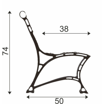 NOGA ALUMINIOWA DO ŁAWKI KRÓLEWSKA NA 6 DESEK  , KPL.2SZT