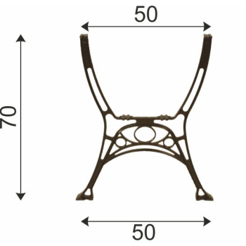 NOGA ALUMINIOWA DO STOLIKA RETRO , KPL.2SZT