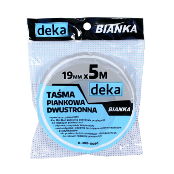 TAŚMA DWUSTRONNA PIANKOWA BIANKA 19MM*5M