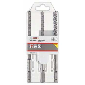 ZESTAW 3-CZĘŚCIOWY WIERTEŁ DO MŁOTÓW SDS-PLUS-5X 6/8/10*160