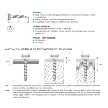 WKRĘT SAMOWIERTNY TORX 4.8*35MM RAL 8004