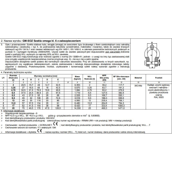 SZEKLA OMEGA Z ZABEZPIECZENIEM KL.6 GM-SOZ 3.25T WLL