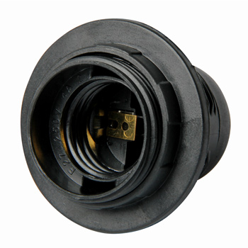 OPRAWKA PLASTIKOWA Z PIERŚCIENIEM E27 CZARNA