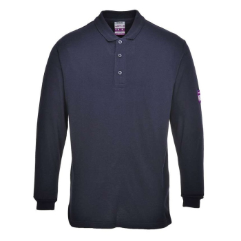 KOSZULKA POLO TRUDNOPALNA, ANTYSTATYCZNA FR10 GRANATOWA L