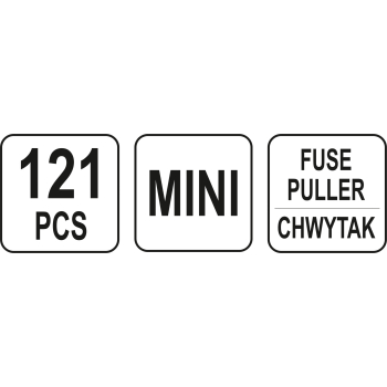 ZESTAW 121 BEZPIECZNIKÓW PŁYTKOWYCH MINI