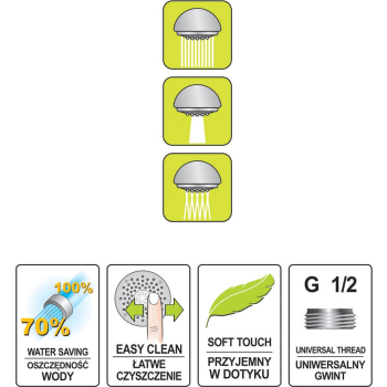 SŁUCHAWKA PRYSZNICOWA 3F10 SALTO GREEN