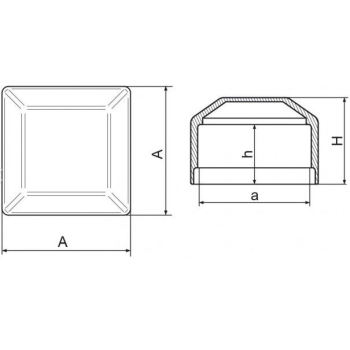 NASADKA NA SŁUPEK KWADRATOWA NSK 15 379 CZARNA