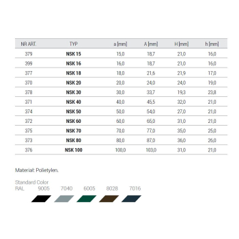 NASADKA NA SŁUPEK KWADRATOWA NSK 15 379 CZARNA