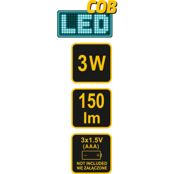 LAMPA CZOŁOWA COB LED 3W