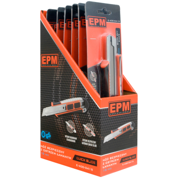 NÓŻ, NOŻYK Z OSTRZEM ŁAMANYM ALUMINIOWY BEZPIECZNY 18MM