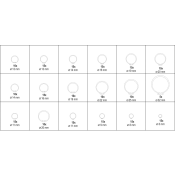 ZESTAW PIERŚCIENI SEGERA ZEWNĘTRZNYCH I WEWNĘTRZNYCH 225SZT