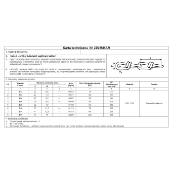 ŁAŃCUCH WĘZŁOWY ' VIKTOR ' OCYNKOWANY 1.4MM