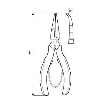 SZCZYPCE PRECYZYJNE WYDŁUŻONE WYGIĘTE 140MM