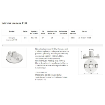 NAKRĘTKA TALERZOWA D100