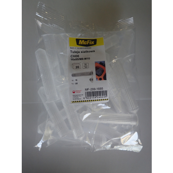 TULEJA SIATKOWA PLASTIKOWA DO ŻYWIC 16*85MM 20SZT