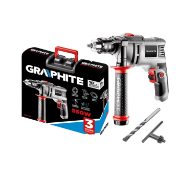 WIERTARKA UDAROWA 550W UCHWYT KLUCZYKOWY 13 MM OBROTY 0-3000