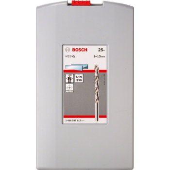 KOMPLET WIERTEŁ DO METALU HSS-G ZESTAW 25 SZT