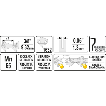 ŁAŃCUCH TNĄCY DO PILARKI 3/8'' NA BĘBNIE