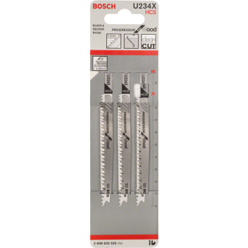 Brzeszczot do wyrzynarki do drewna U234X 3szt. Bosch 2608633525