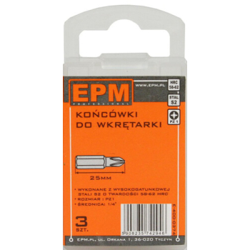 Bit krótki PZ1x25mm 3 szt. EPM E-400-0374