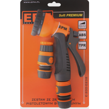 ZRASZACZ PISTOLETOWY 8-FUNKCYJNY + 3 ZŁĄCZKI TPR