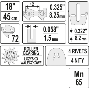 PROWADNICA ŁAŃCUCHA DO PILAREK 18'' 325U
