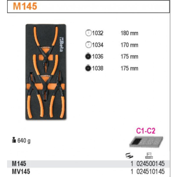 ZESTAW NARZĘDZI 4SZT W MIĘKKIM WKŁ.PROFILOWANYM