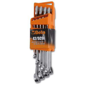 KOMPLET 9 KLUCZY PŁASKO-OCZKOWYCH W UCHWYCIE