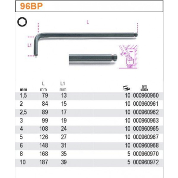 KLUCZ IMBUSOWY ''HEX'' TYP L 6MM  KULISTY