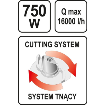 POMPA DO ŚCIEKÓW 750W Z ROZDRABNIACZEM