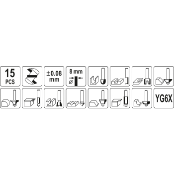 ZESTAW FREZÓW WIDIOWYCH DO DREWNA 15 CZĘŚCI