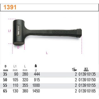 MŁOTEK BEZODRZUTOWY POKRYTY GUMĄ 35 MM