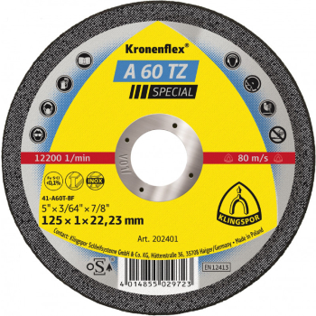 TARCZA PŁASKA A60TZ T1A 125*1.0*22 202401