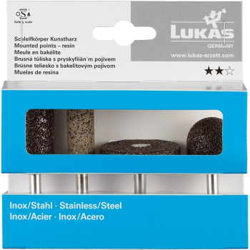 ZESTAW ŚCIERNIC TRZPIENIOWYCH LUKAS DO STALI NIERDZEWNEJ