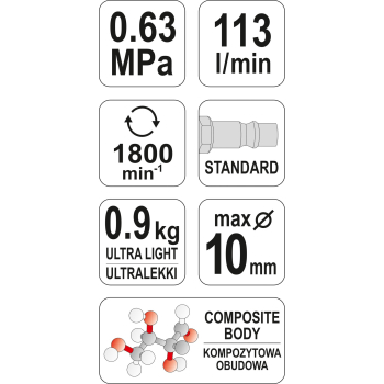 WIERTARKA PNEUMATYCZNA KOMPOZYTOWA