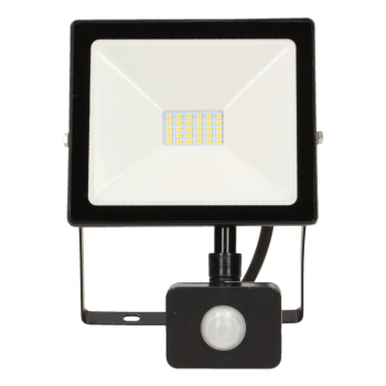 NAŚWIETLACZ LED Z PIR 20W, 1600LM, IP44, 4000K, ALU+SZKŁO