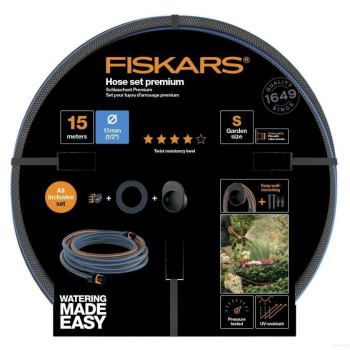 Uchwyt naścienny z wężem ogrodowym 1/2" Fiskars 1027678 15m