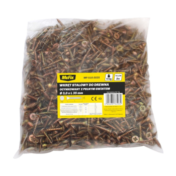 WKRĘT DO DREWNA OCYNK ŻÓŁTY 3.0*25MM