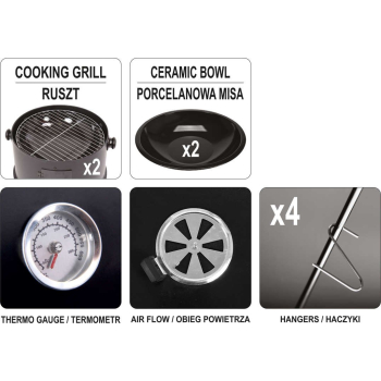 GRILL WĘDZARNIA OKRĄGŁA 40CM.