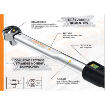 KLUCZ DYNAMOMETRYCZNY 20-100NM 3/8''