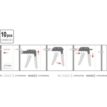 ZACISKARKA DO KOŁKÓW MOLLY Z 10 KOŁKAMI