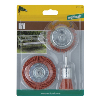 ZESTAW SZCZOTEK DRUCIANYCH DRUT POKRYTY NYLONEM, 3SZT.