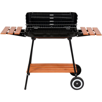 GRILL WĘGLOWY Z PÓŁKAMI, RUSZT 53*33CM